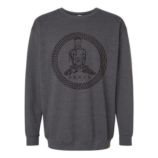 Peace Crewneck (Black Rhinestone on grey)
