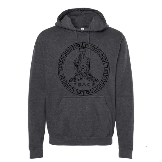 Peace Hoody Grey (Black Rhinestones)