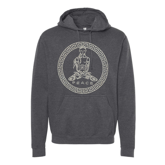 Peace Hoody Grey (Silver Rhinestones)