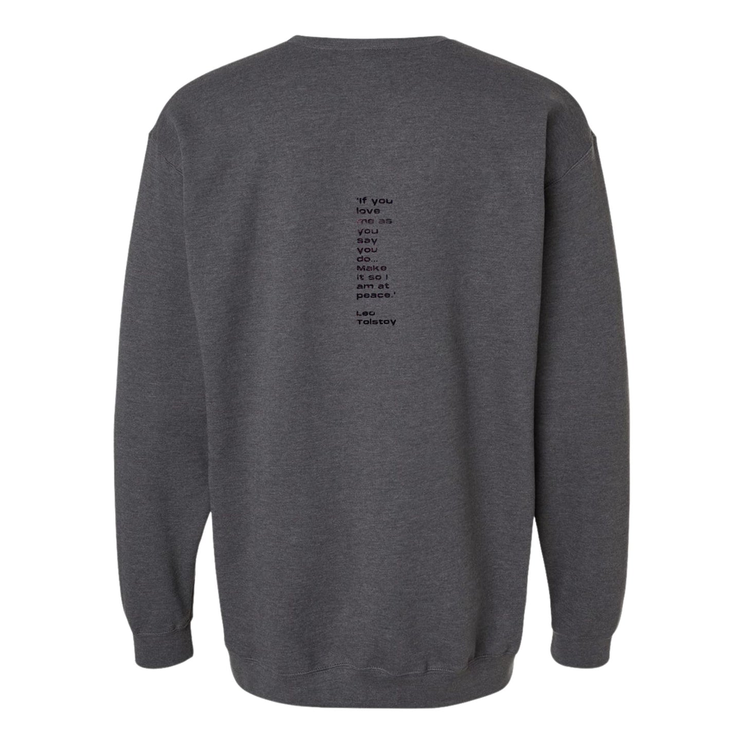 Peace Crewneck (Black Rhinestone on grey)