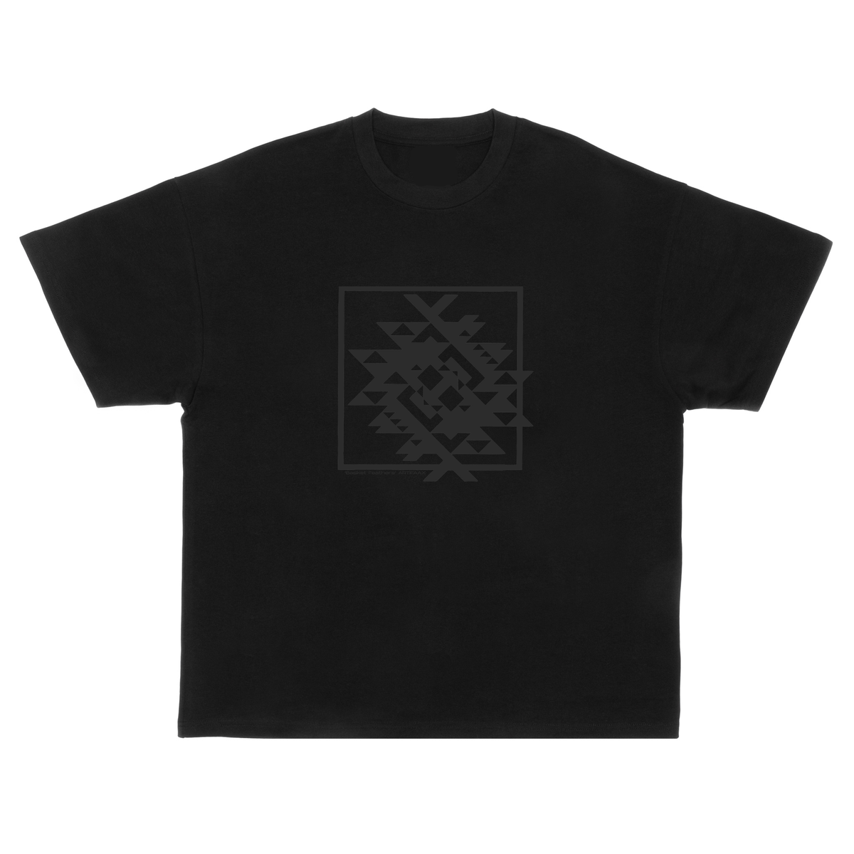 Feather Matrix Graphic Tee — Matte Black Edition