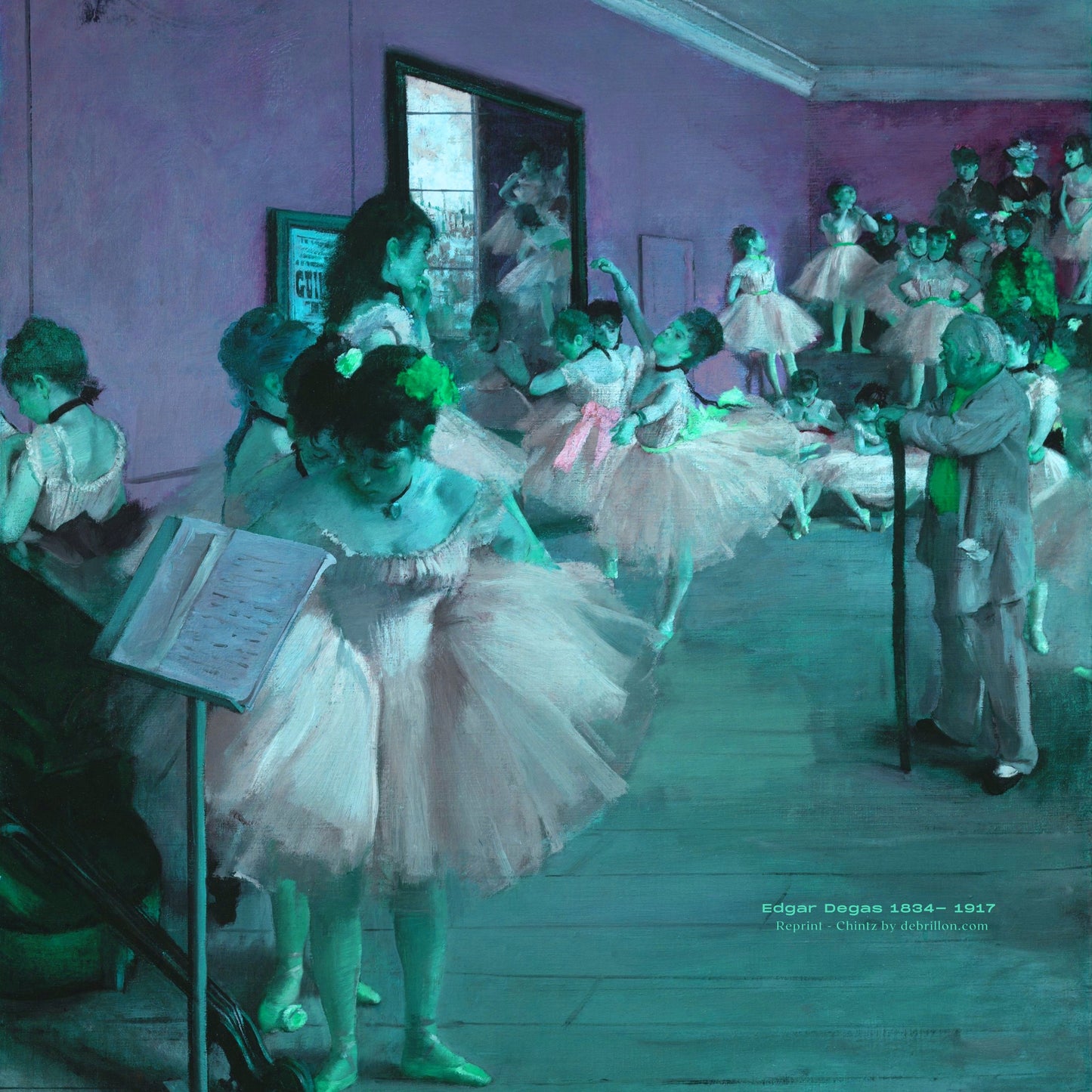 Edgar Degas-Backstage Rehearsal Full Color on Black