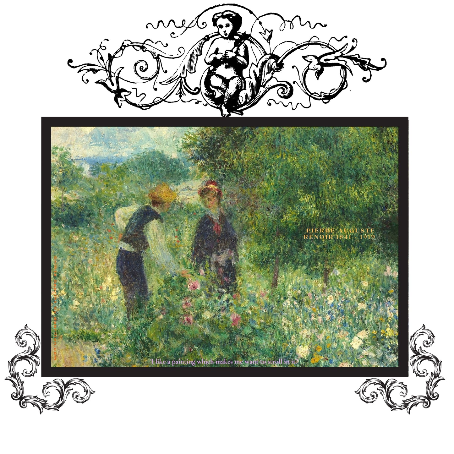 Renoir-Picking Flowers Quote Baroque on White